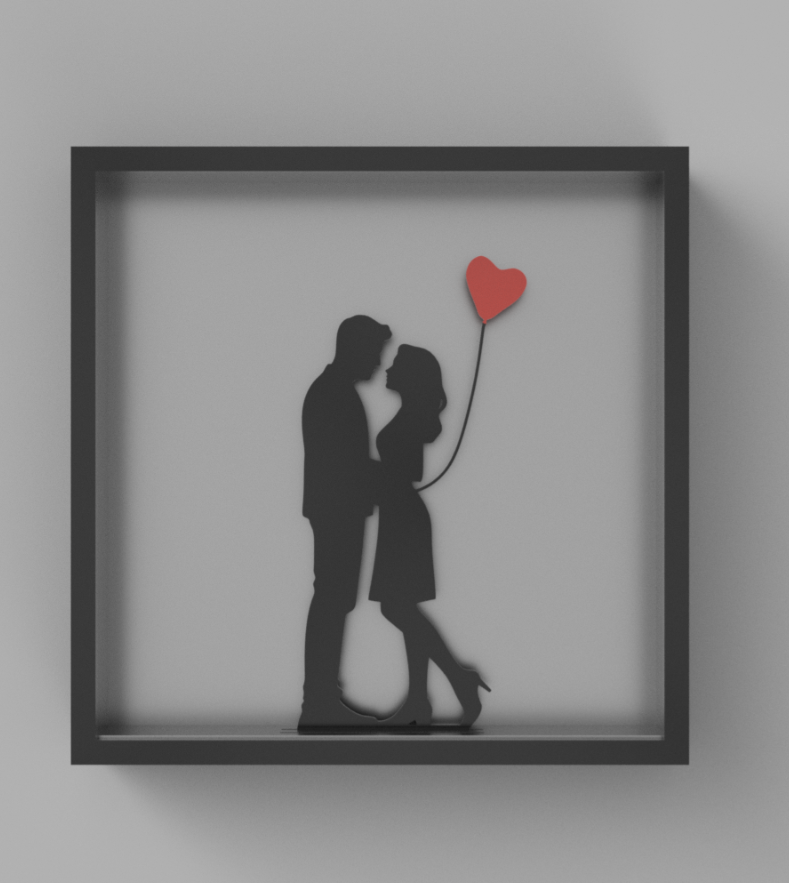❤️ Valentine’s Shadow Box – Silhueta ljubezni
