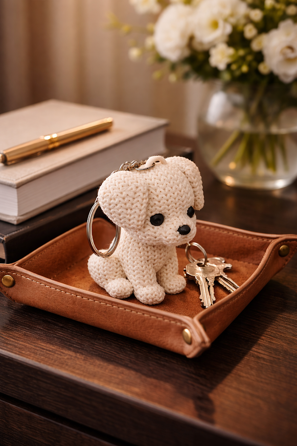 Štrikani kuža – obesek za ključe 🧶🐾 V 6,5 cm